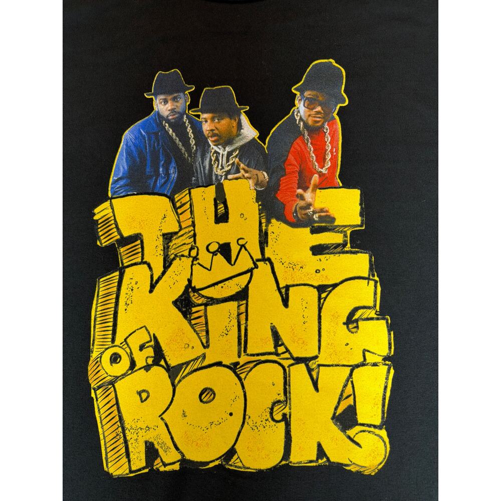 RUN DNC Cross Colours “The King of Rock” T-Shirt Black Large Graphic Mens LG - Picture 2 of 6